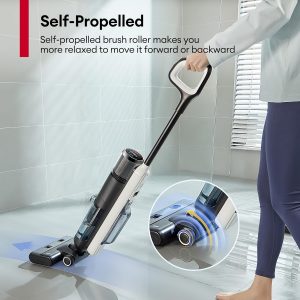 Ultenic Aspiradora en seco y húmedo, combo de trapeador inalámbrico con autolimpieza, tiempo de funcionamiento de 50 minutos, detección inteligente de desorden, limpieza de bordes, pantalla LED