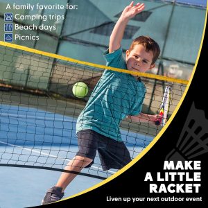Boulder Portable Badminton Pickleball Net - Foldable/Extendable Poles for Multiple Sports Heights (UP to 5 ft) - Ideal for Tennis, Pickleball, Soccer Tennis - Easy Setup