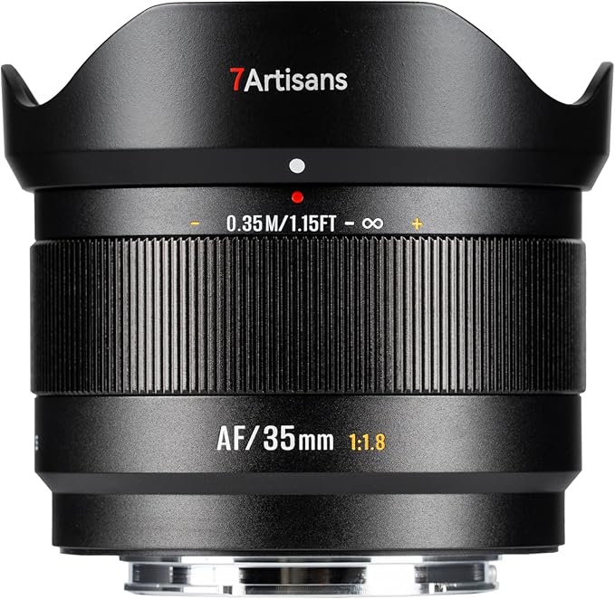 7artisans AF 35mm F1.8 E, AF 35mm f/1.8 APS-C Lens for E Mount Lens, STM Auto Focus Prime Lens with Eye Detection, for Portrait, Street, and Environmental Photography