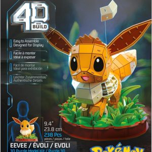 4D Build, Pokémon Eevee 3D Model Kit, Pokémon Figure, Desk Décor, 238 Pieces, for Ages 12 & Up