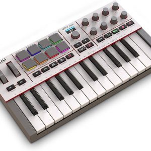 Akai Professional MPK Mini IV USB-C MIDI Keyboard Controller for Beginners and Producers - MPC Drum Pads, 360° Knobs, Pitch and Mod Wheels, Production Software, Native Instruments Sound Package, Grey