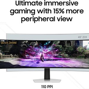 Samsung 49" Odyssey G93SC Series Curved Gaming Monitor, QD-OLED, 240Hz, 0.03ms, DQHD, G-Sync Compatible, FreeSync Premium Pro, Adjustable Stand