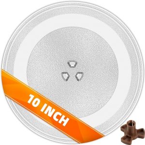 Reemplazo de platos giratorios de microondas de 10 pulgadas, placa de vidrio para microondas compatible con Whirlpool, la pieza de repuesto exacta de W11367904/W10337247/AP6892124/W11335034