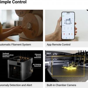 Snapmaker Impresora 3D U1 multicolor, 4 cabezales de herramientas con cambio de herramienta de 5 segundos, impresión multicolor con 5 veces más velocidad y 5 veces menos residuos, calibración