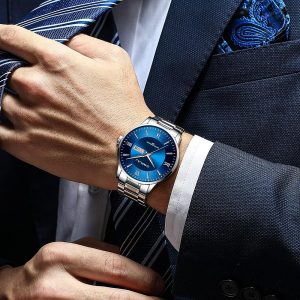 CRRJU Relojes de Lujo de Acero Inoxidable para Hombre de Moda para Hombres de Negocios Automáticos con Fecha Cronógrafo Analógico Relojes de Pulsera de Cuarzo