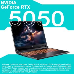 Acer Nitro V 16 AI portátil para juegos de 16" WUXGA IPS 180Hz AMD 6-core Ryzen 5 240, 16GB DDR5, SSD de 512GB, GeForce RTX 5050 (hasta 421 AI Tops), Wi-Fi 6E, retroiluminación, Type-C, Win11Pro con