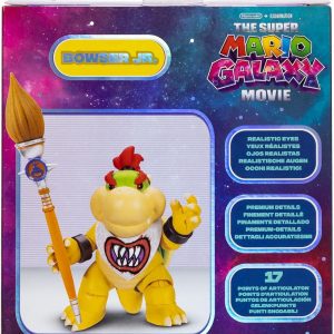 Figuras de acción de la película Super Mario Galaxy de 5 pulgadas Serie 1 – Bowser Jr. Figura con accesorio de pincel – Detalles premium y 17 puntos de articulación
