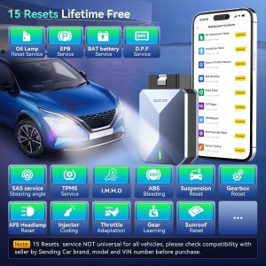 MUCAR Actualización de por vida Bluetooth del escáner OBD2 asistido por AI, BT200 MAX compatible con ELM327, todos los sistemas OBD2 herramienta de diagnóstico con 15 reinicios para iOS y Android, protocolo CANFD, Autoauth para FCA SGW