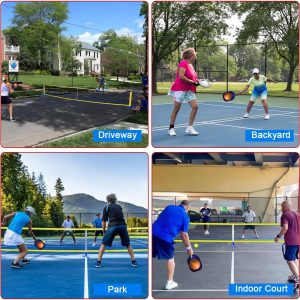 Zdgao Portable Pickleball Net for Driveway, 22FT Regularion Size Pickle Ball Net with Pickleballs and Carry Bag, Easy Setup for Indoor Gym, Outdoor Court, Backyard, Street