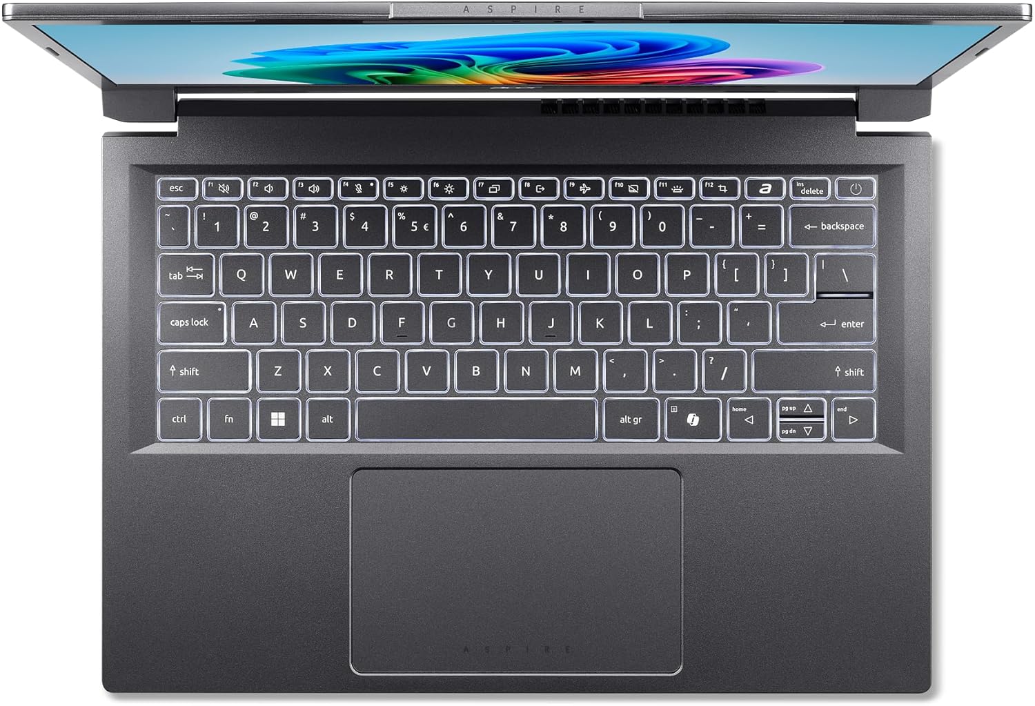 Acer Aspire 14 AI Copilot+ PC | Pantalla WUXGA de 14 pulgadas | Procesador Intel Core Ultra 5 de 226 V | NPU: hasta 40 tops - GPU: hasta 53 tops | Intel ARC 130V | 16 GB LPDDR5X | SSD de 512 GB | Wi-Fi 6E | A14-52M-52M-5 1S1