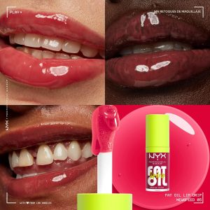 NYX PROFESSIONAL MAKEUP Fat Oil Lip Drip, Aceite Labial Hidratante con Brillo, Fórmula Vegana con Color, Hidratación hasta por 12 Horas - Newsfeed (Rose Nude)