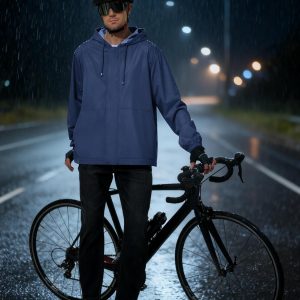 UIQUR Chaqueta impermeable para hombre, rompevientos, ciclismo, correr, senderismo, golf, viajes, capucha, ligera, plegable