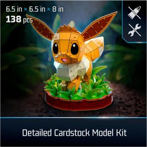 4D Build, Pokémon Eevee 3D Model Kit, Pokémon Figure, Desk Décor, 238 Pieces, for Ages 12 & Up