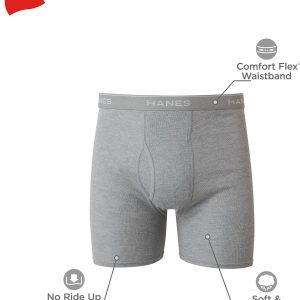 Hanes mens Underwear Boxer Briefs Pack, Cool & Breathable Cotton Moisture-wicking Underwear for Men, No Ride Up