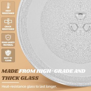 Reemplazo de platos giratorios de microondas de 10 pulgadas, placa de vidrio para microondas compatible con Whirlpool, la pieza de repuesto exacta de W11367904/W10337247/AP6892124/W11335034