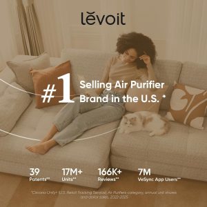 LEVOIT Purificadores de aire para dormitorio, hogar, dormitorio, AHAM VERIFIDE, limpiador de filtro 3 en 1 con almohadilla de aroma, filtros de humo, alérgenos, caspa de mascotas, olor, polvo, oficina, escritorio, Core Mini-P, blanco