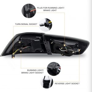 VLAND Tail lights Assembly Fit for Mitsubishi Lancer & EVO X 2008-2021(Not for Sportbacks/fortis/io), Rear Lamp with Starup Animation, DRL, Back light w/Fog Lights & Sequential Turn Signal, Smoked