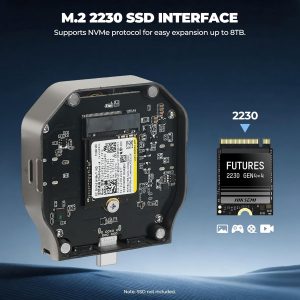 Freewell Pro SSD Link - Soporta M.2 2230 NVMe hasta 8 TB, 10Gbps USB-C, refrigeración activa, puerto de audio, carga PD de 100 W para iPhone 15 Pro y superior, Samsung S25 Ultra, grabación externa ProRes.