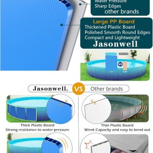 Jasonwell Foldable Dog Kiddie Pool - Hard Plastic Kids Paddling Pool Toddler Baby Swimming Pools for Backyard Collapsible Whelping Box Pet Doggie Cats Wading Pools Bathtub for Puppy Large Dogs 40In,G