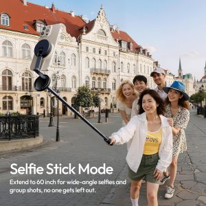 ULANZI Magnetic Phone Tripod, MT85 Auto Open Tripod for Magsafe with Enhanced 4-Leg, 60'' Selfie Stick Extendable Phone Stand, Content Creator Essentials for iPhone 17/16/15/14/13/12 Black