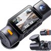 Vantrue Nueva cámara de tablero N4S de 3 canales, STARVIS 2 visión nocturna, cámara interior delantera trasera para automóviles, doble canal delantero y trasero, tecnología PlatePix™, modo de estacionamiento, Wi-Fi, GPS, IPS de 2 pulgadas, soporte de 1 TB (RC18)