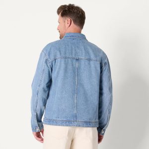 Amazon Essentials Men's Rigid Denim Relaxed-Fit Utility Jacket with Pockets