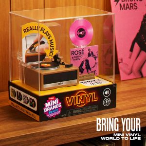 Mini Brands Really Works Vinyl Playset Series 1 by ZURU – Functional Mini Vinyl Record Player with Actual Music Playback, Includes Record & Stand, Collectible Toy for Kids, Gen Z & Adults