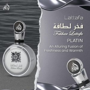 Lattafa Fakhar Platin – Citrus, Spicy, Aromatic, Woody – Eau de Parfum Spray Long-Lasting Fragrance for Unisex, 3.4 Ounce / 100 ml