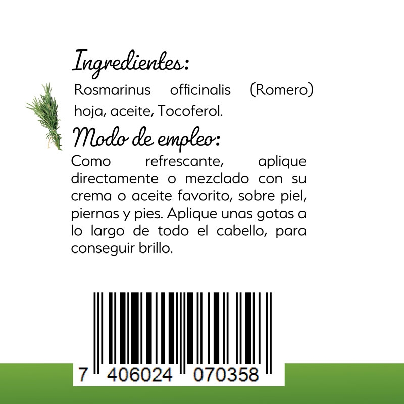🌿 Aceite Esencial de Romero D’natura® | 30 ml (Concentración · Circulación · Cabello · Bienestar Muscular) ⭐ Aceite esencial natural de romero reconocido por su aroma herbal y revitalizante. Tradicionalmente utilizado para favorecer la concentración, estimular la circulación y apoyar el bienestar capilar y muscular