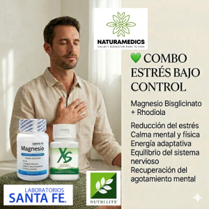 🔋 Dúo Energía & Resiliencia – Protocolo de alto rendimiento mental y físico 🌿 (Energía · Gestión del estrés · Recuperación · Claridad mental) ⭐ Protocolo avanzado diseñado para personas con alta exigencia diaria. Esta combinación estratégica une el Magnesio Bisglicinato 100% Quelado y nuestra Fórmula de Rhodiola Comple.