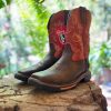 Botas vaqueras Justin doble propósito,suela de goma talla 9us
