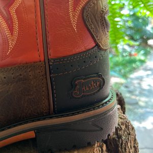 Botas vaqueras Justin doble propósito,suela de goma piel 100%