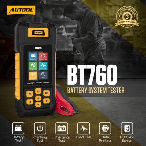 Probador de carga de baterías AUTOOL BT760 con impresora