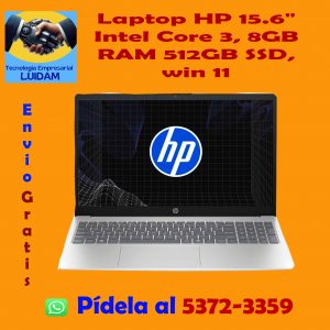 LAPTOP HP, CORE I3, 8GB RAM. 512SSD WIN 11