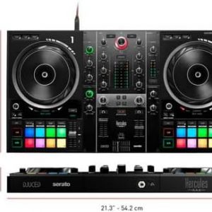 Hercules DJControl Inpulse 500: 2-deck USB DJ controller for Serato DJ and DJUCED (included) | Serato Dj Lite and Djuced Included, Built-in Audio Interface, 16 Rgb Pads, Touch Jog Wheels