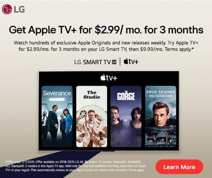 LG 55-Inch Class OLED evo AI 4K C5 Series Smart TV w/Dolby Atmos, Dolby Vision, HDR10, AI Super Upscaling 4K, Filmmaker Mode, Wow Orchestra, Alexa Built-in (OLED55C5PUA, 2025)