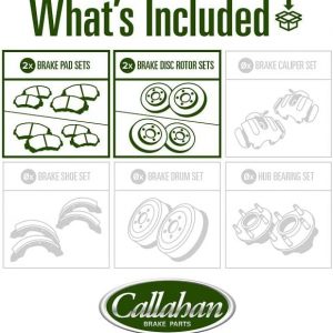 Callahan Brake Parts Front and Rear Brake Kit For BMW X5 2007-10 - Drilled & Slotted Disc Rotors with Ceramic Brake Pads + Sensors, EBYK034998