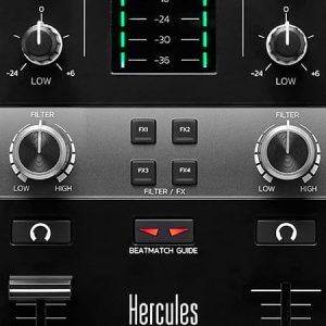 Hercules DJControl Inpulse 500: 2-deck USB DJ controller for Serato DJ and DJUCED (included) | Serato Dj Lite and Djuced Included, Built-in Audio Interface, 16 Rgb Pads, Touch Jog Wheels