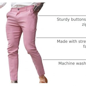 GINGTTO - Pantalones de vestir para hombre, ajustados, con puños elásticos
