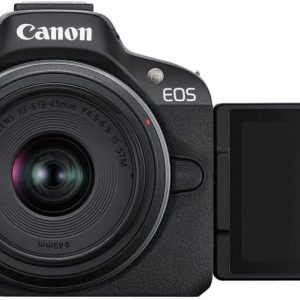 Canon Cámara sin espejo EOS R50 con lente de 0.709-1.772 in, APS-C de 24.2 MP, video 4K, doble píxel CMOS AF II, pantalla de ángulo variable, Wi-Fi, Bluetooth + tarjeta SD de 64 GB, bolsa de hombro, kit de 3 filtros, garantía de 1 año