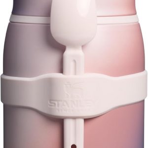 STANLEY Adventure To-Go - Tarro de comida y tenedor de 24 onzas, recipiente de alimentos aislado al vacío, tapa de rosca de boca ancha, plegable para viajes, acero inoxidable con tapa a prueba de fugas, sin BPA, espiral amanecer