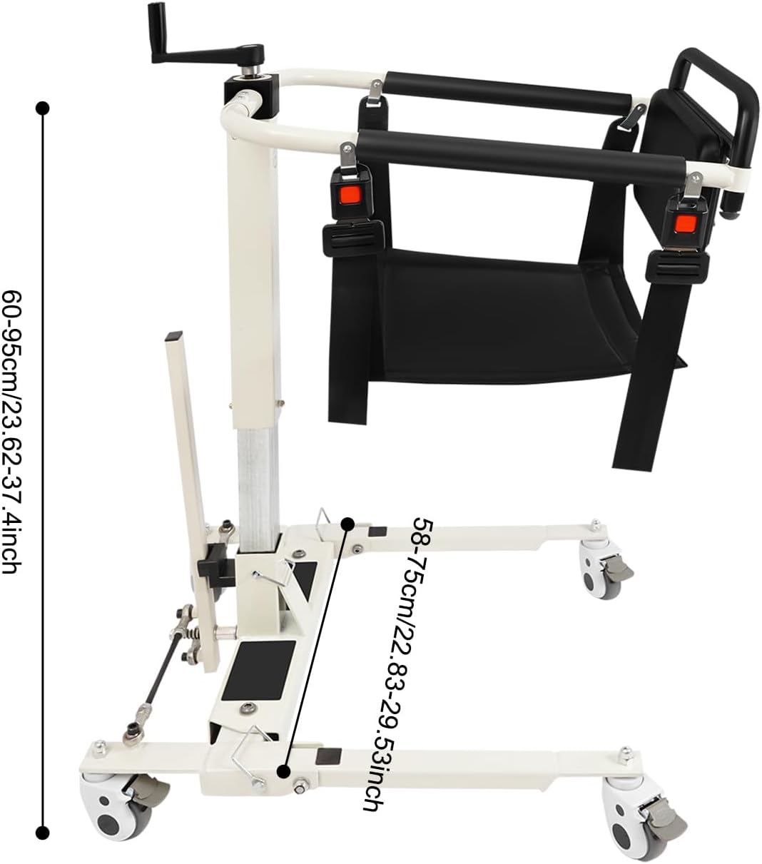 Patient Lift Transfer Chair, Portable Patient Lift Wheelchair, Lift Transfer Chair for Car with Wheels, Bedside for Households, Hospitals, Nursing Homes, Beds