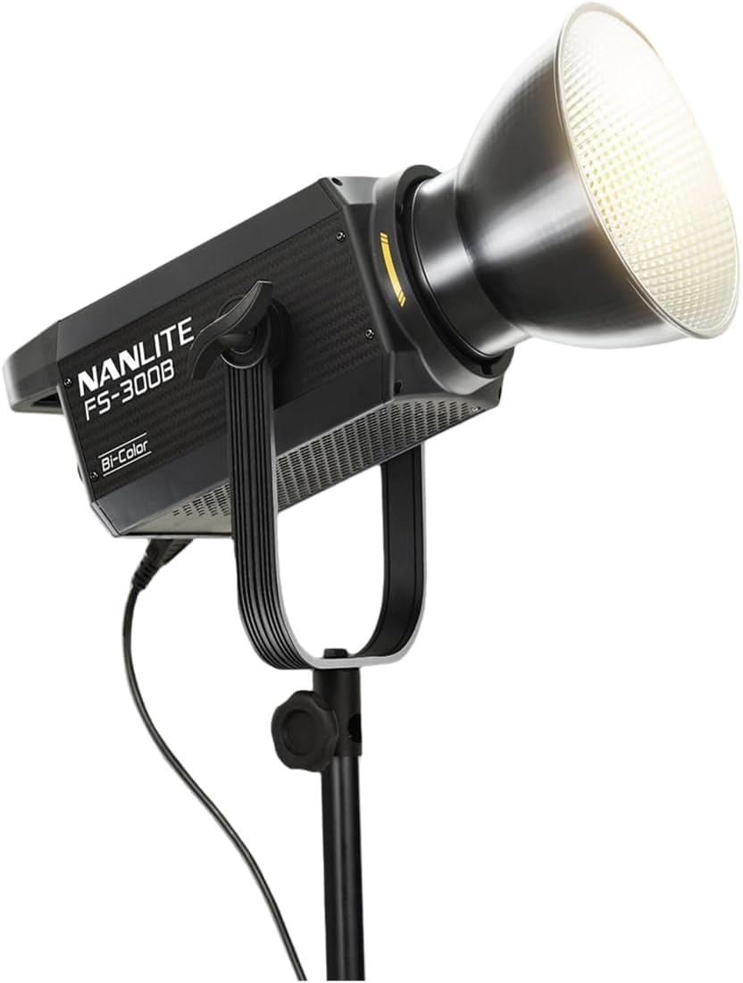 Nanlite FS-300B Foco LED Bicolor de 300W - 2700K-6500K CRI Ajustable 96, Control por App, Luz de Video LED Montura Bowens para Fotografía/Videografía/YouTube/TikTok Creación de Contenido y Transmisión