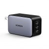 UGREEN Nexode 65W GaN Cargador de Pared USB C, Adaptador de Energía Rápida de 3 Puertos Tipo-C Compatible con iPhone Serie 17/16/15, Galaxy S25/S24, Pixel 10/9, MacBook Pro/Air, iPad Pro/Air, Steam