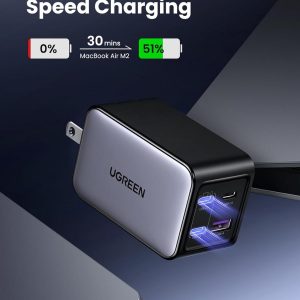 UGREEN Nexode 65W Wall Charger, 4-Port, GaN Fast Charging Block | 3 USB C & 1 USB A, Foldable Plug, Travel Essentials, for MacBook Pro/Air/Neo, iPhone 17/16, Galaxy S26/S25, iPad, Steam Deck