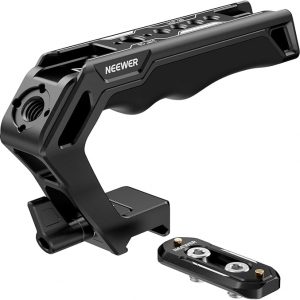 NEEWER Top Handle and NATO Rail Kit, Comfort Silicone Grip with Quick Release NATO Clamp, 3 Cold Shoes and 1/4" 3/8" ARRI Threads, Compatible with SmallRig Camera Cage Video Rig, CA008