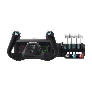 Turtle Beach VelocityOne Flight Universal Control System - Xbox Series X & Xbox Series S, Xbox One & Windows 10 & 11 PCs with Yoke Handle, Throttle Quadrant, Trim Wheel & Rudder Controls | Xbox Series X|S, Xbox One, Windows PC, Complete Controls, Yoke Handle, Throttle Quadrant, Trim Wheel & Rudder Controls, Black