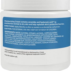 Amazon Basics Moisturizing Cream for Face and Body, Fragrance-Free, with Ceramides, Hydrating, 16 Ounces, 2-Pack