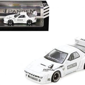 Diecast Model Car Compatible with Inno64 Mazda RX-7 FC3S Pandem Aero Widebody White 1/64 IN64-RX7FCP-WHI1