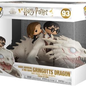 Funko Pop! Rides: Dragón de Gringotts de Harry Potter con Harry, Ron y Hermione, figura de vinilo